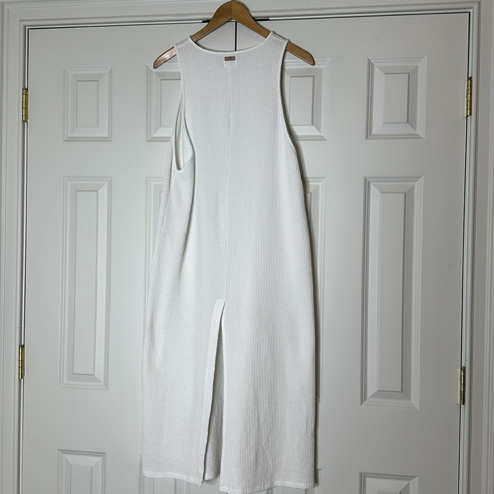 Lunya Organic Cotton Seersucker Midi Dress in white size Medium - Picture 6 of 8